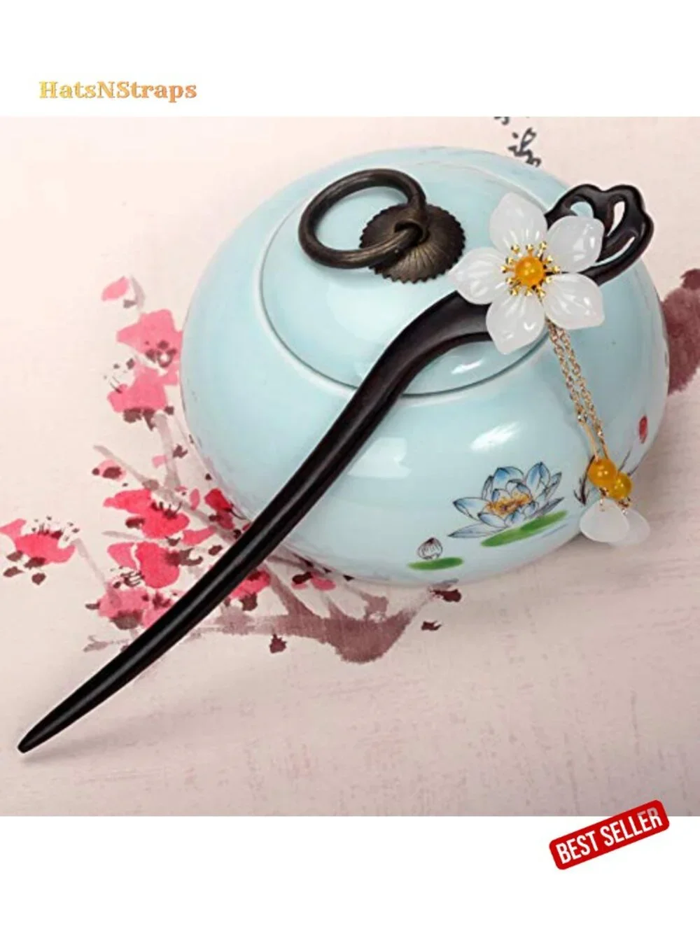 Wooden Hair Stick Handmade Carved Hair Pin for Bun 7.08 inch